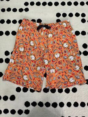 Garfield Lounge Pajama Shorts Mens Size X-Large Orange Cattitude Cartoon Print